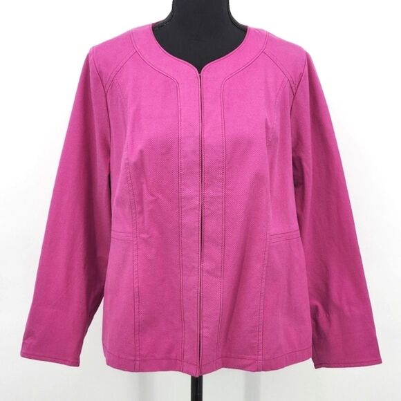 Chico's Alicia Pink Jacket Blazer Women's Size 2P Petite - Picture 1 of 11